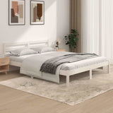Vidaxl bedframe massief grenenhout wit 150x200 cm