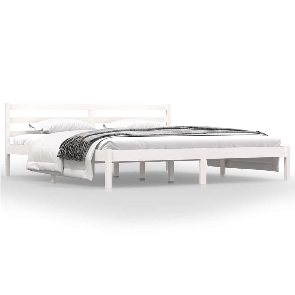 Vidaxl bedframe massief grenenhout 180x200 cm wit