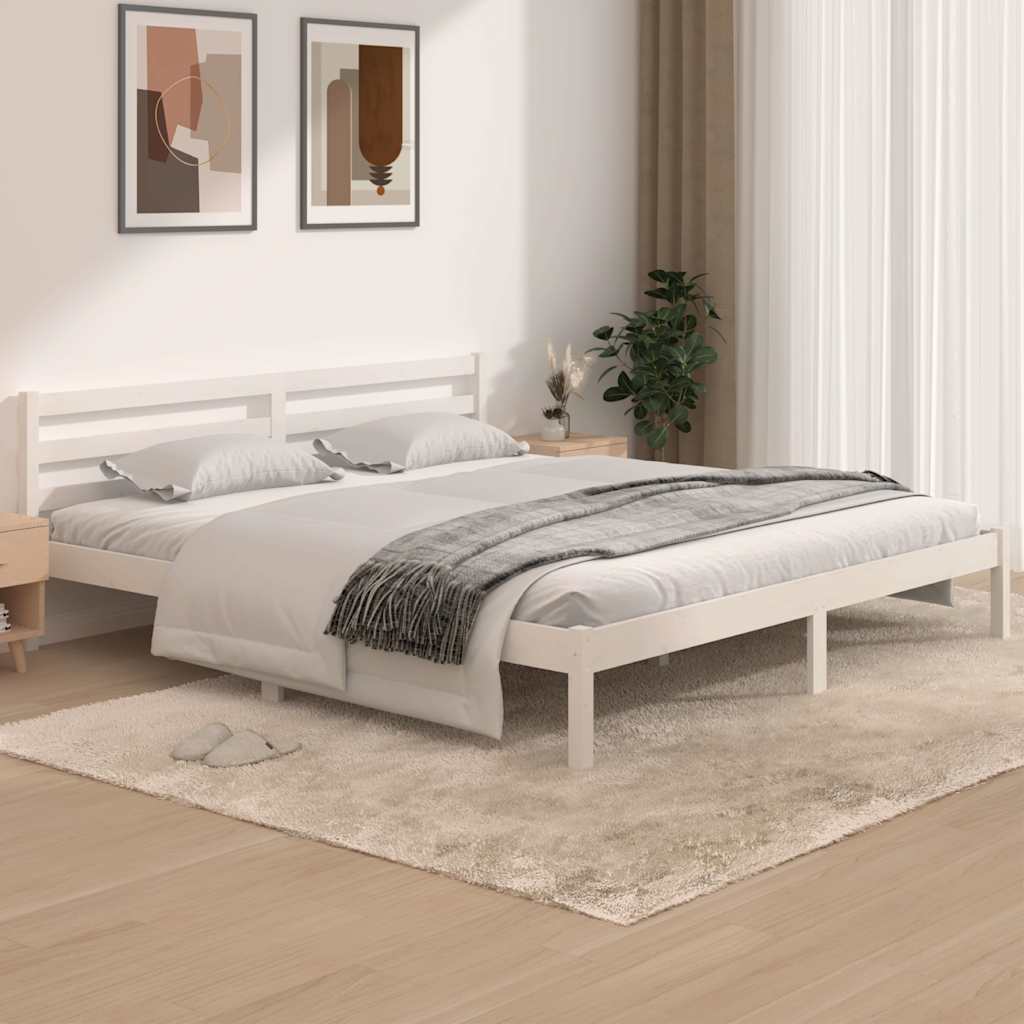 Vidaxl bedframe massief grenenhout 180x200 cm wit