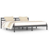 Vidaxl bedframe massief grenenhout grijs 200x200 cm