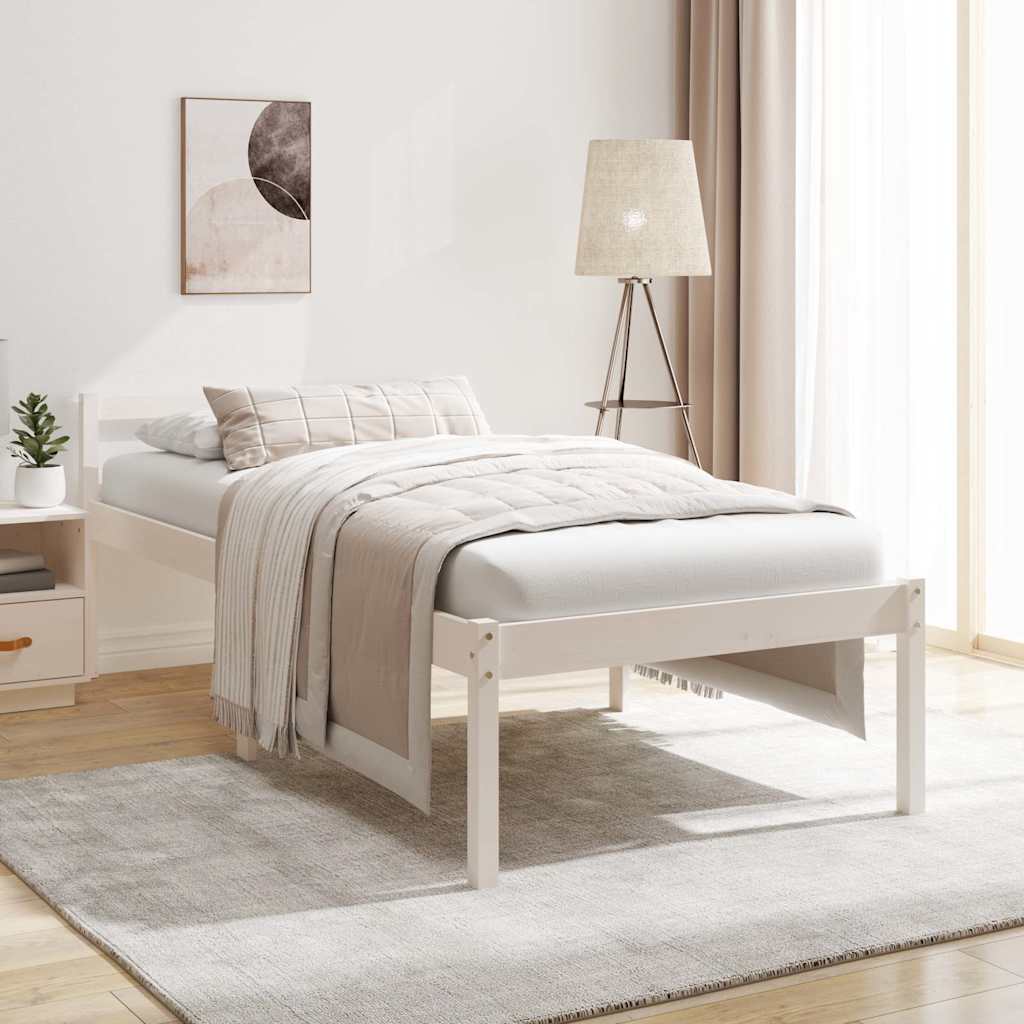 Vidaxl seniorenbed massief grenenhout wit 75x190 cm