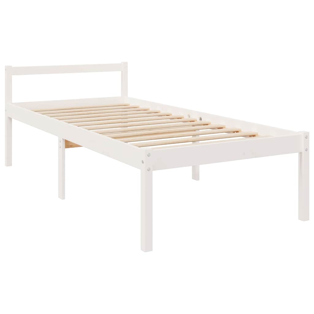 Vidaxl seniorenbed massief grenenhout wit 90x190 cm