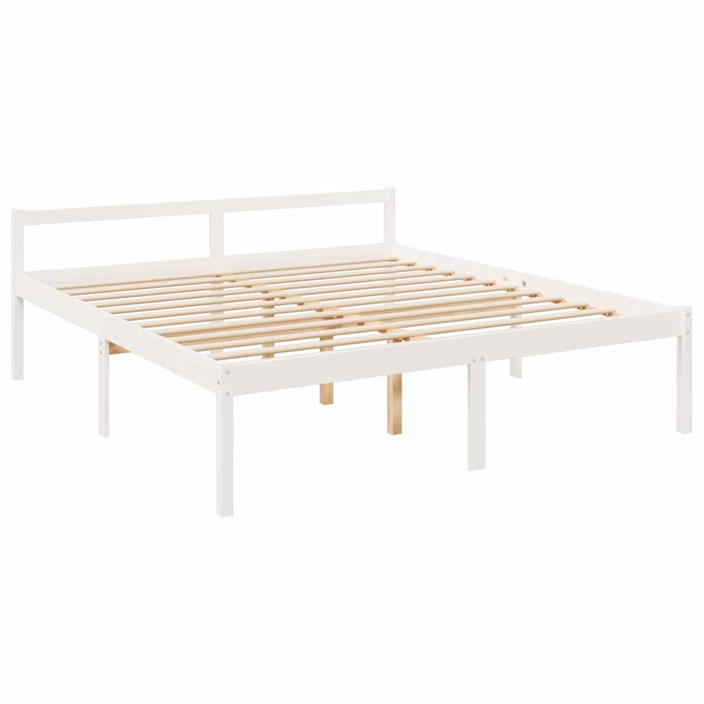 Vidaxl seniorenbed massief grenenhout wit 200x200 cm
