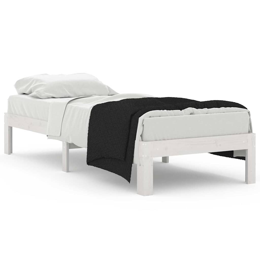 Vidaxl bedframe massief hout wit 75x190 cm