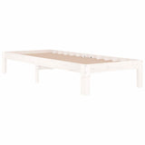 Vidaxl bedframe massief hout wit 75x190 cm