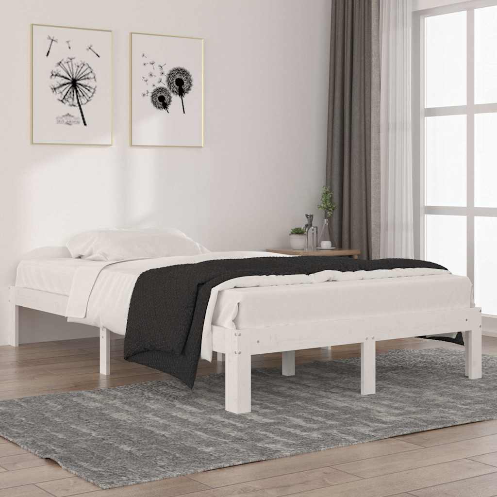 Vidaxl bedframe massief grenenhout wit 120x200 cm
