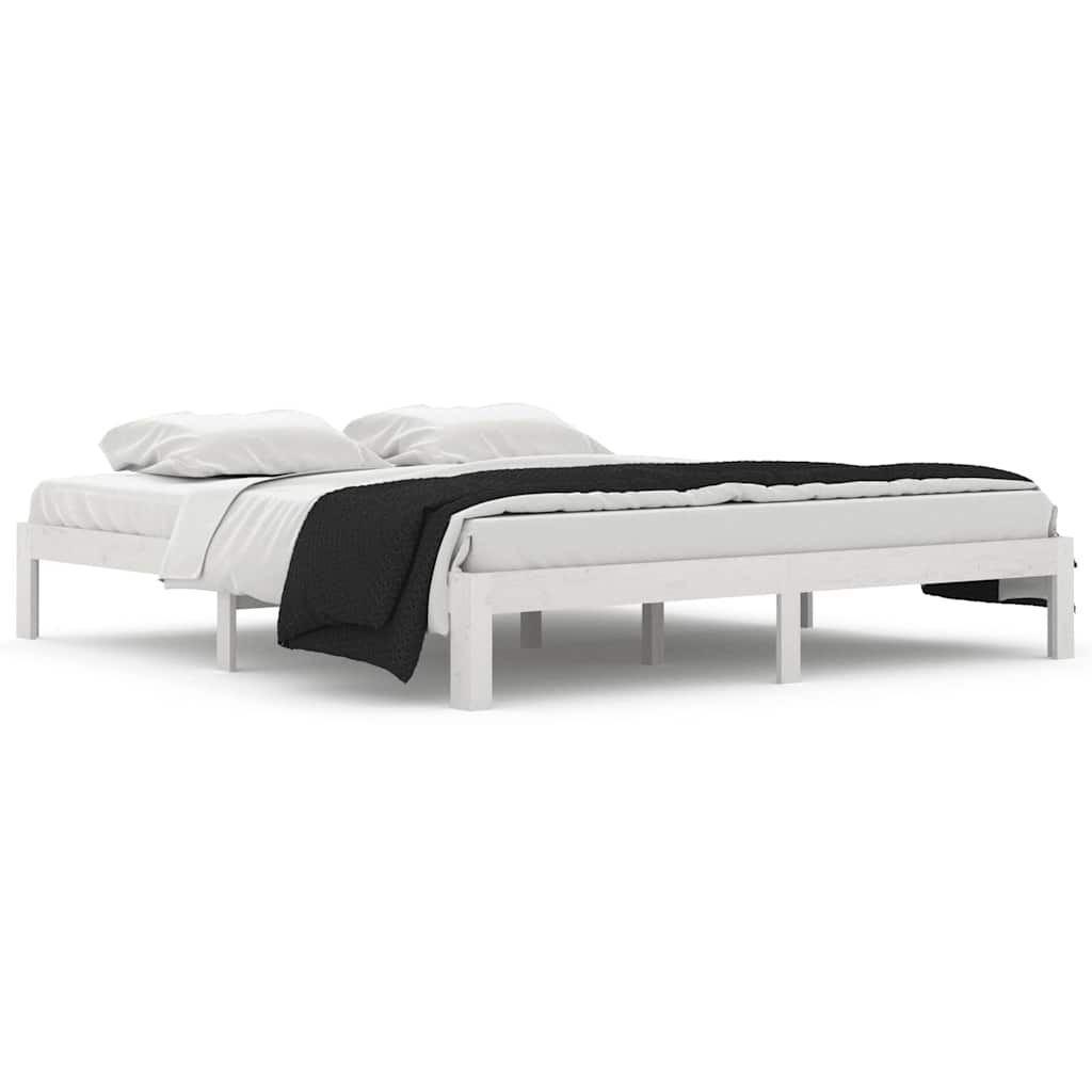 Vidaxl bedframe massief hout wit 180x200 cm