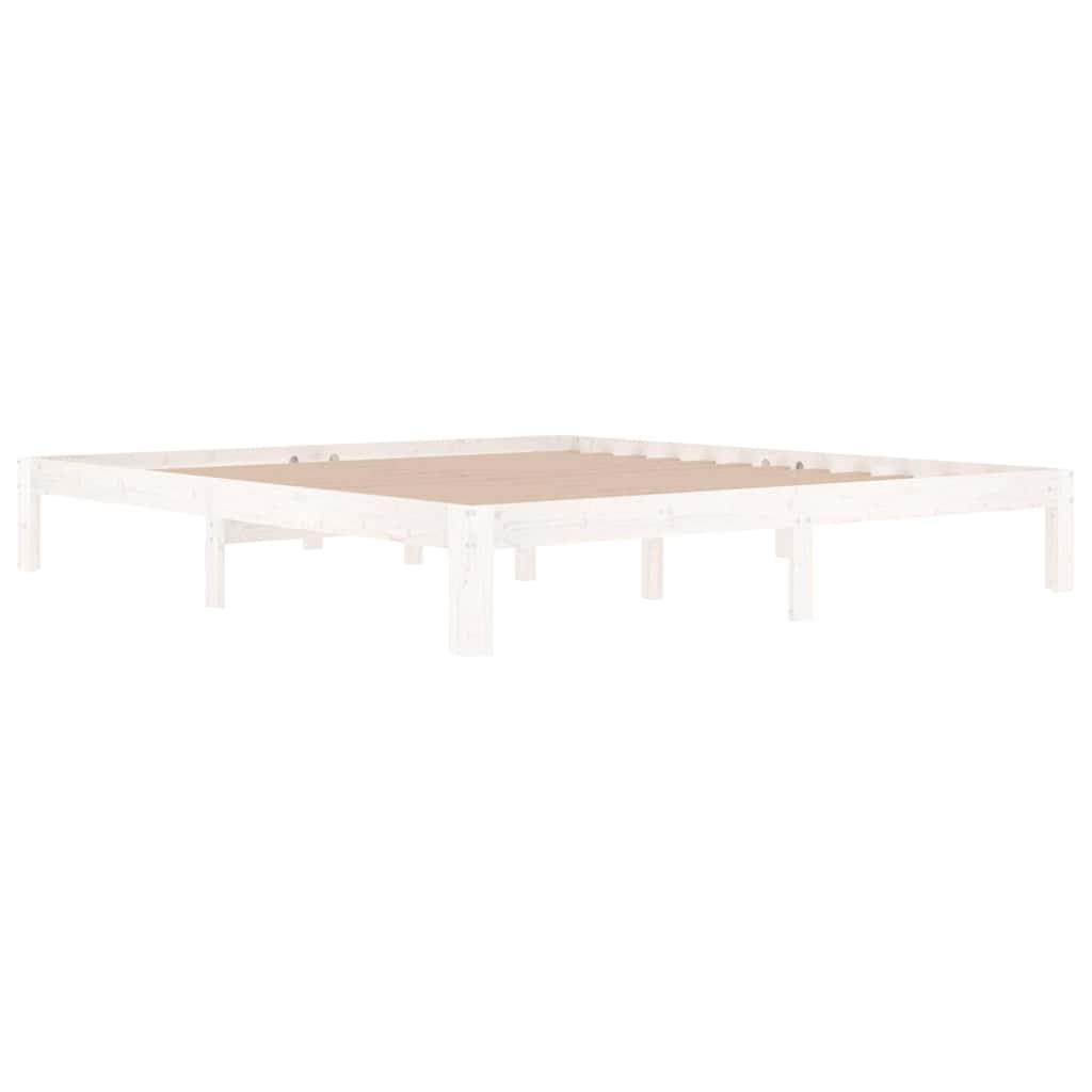 Vidaxl bedframe massief hout wit 180x200 cm