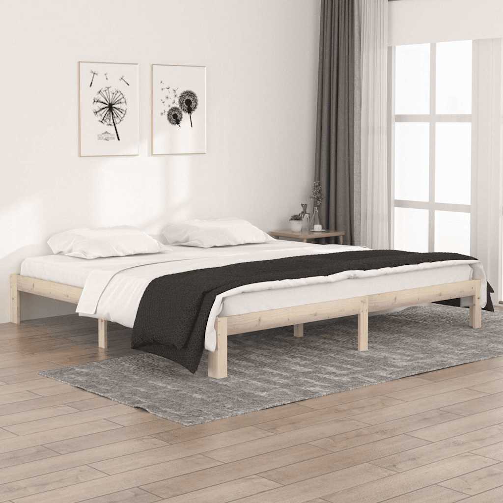 Vidaxl bedframe massief grenenhout 200x200 cm