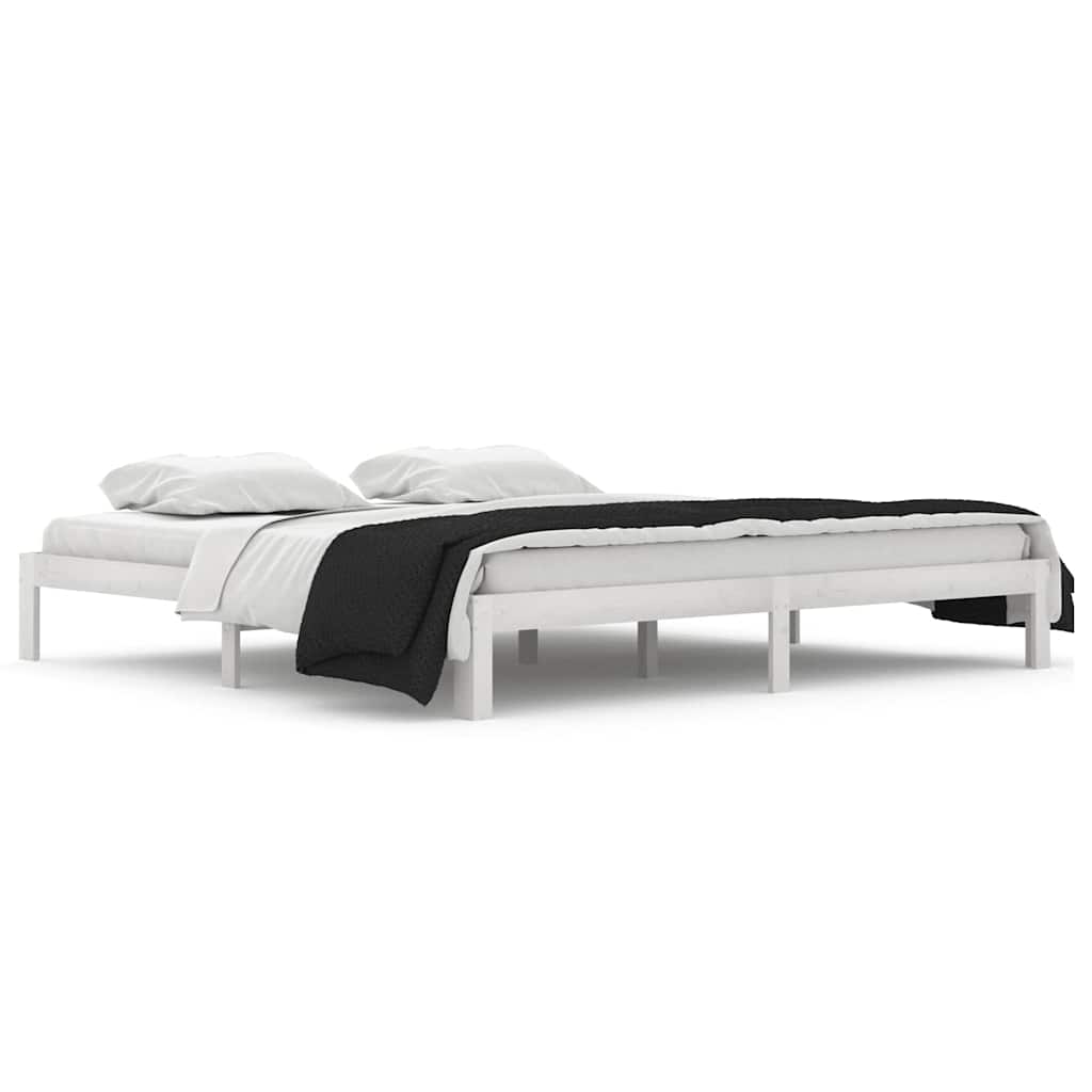 Vidaxl bedframe massief grenenhout wit 200x200 cm