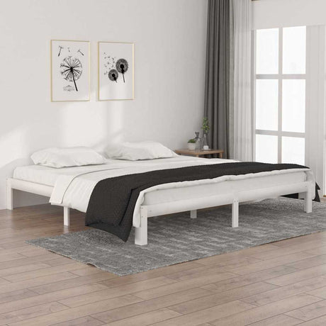 Vidaxl bedframe massief grenenhout wit 200x200 cm