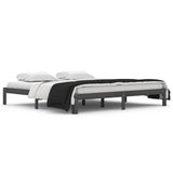 Vidaxl bedframe massief grenenhout grijs 200x200 cm