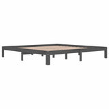 Vidaxl bedframe massief grenenhout grijs 200x200 cm