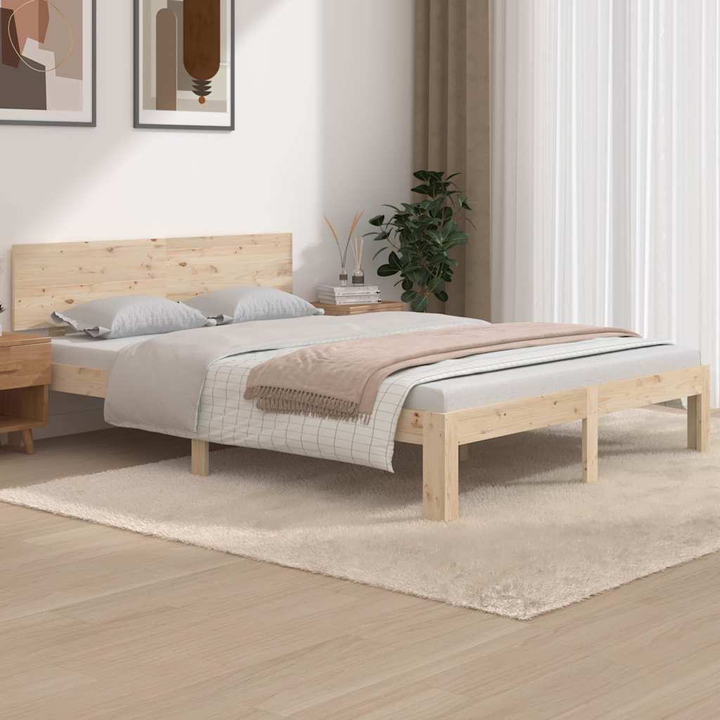Vidaxl bedframe massief grenenhout 140x190 cm