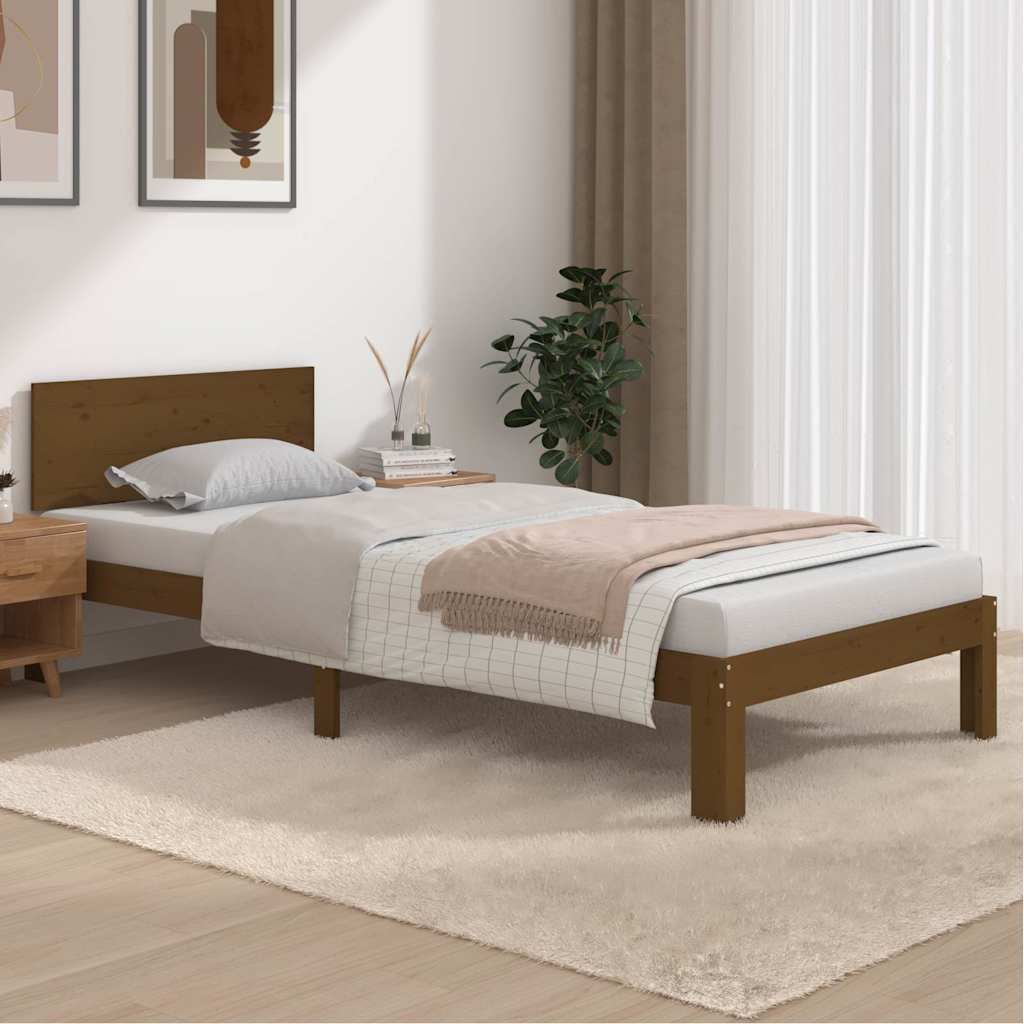 Vidaxl bedframe massief grenenhout honingbruin 90x200 cm