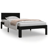 Vidaxl bedframe massief grenenhout zwart 90x200 cm