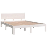 Vidaxl bedframe massief hout wit 150x200 cm