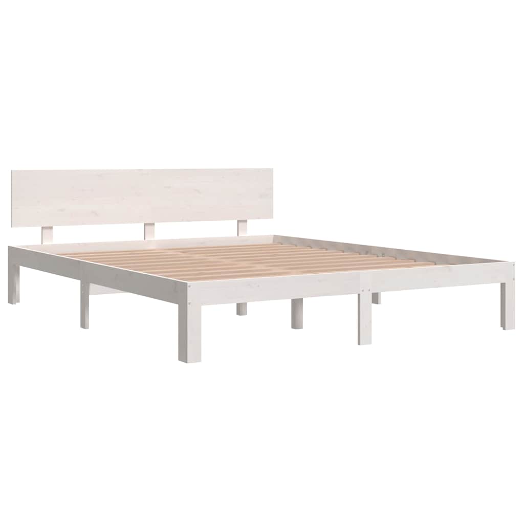 Vidaxl bedframe massief grenenhout wit 160x200 cm