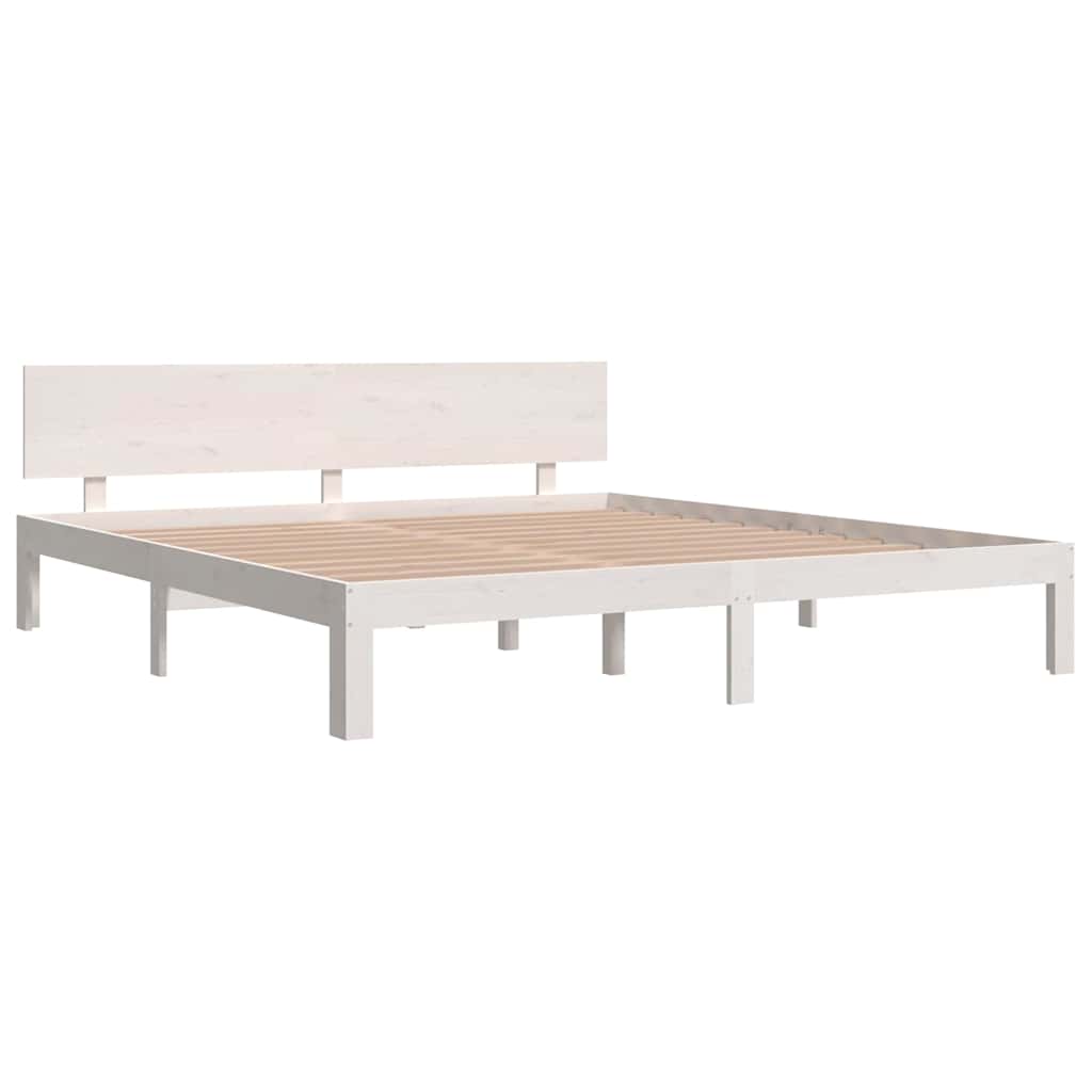 Vidaxl bedframe massief hout wit 180x200 cm