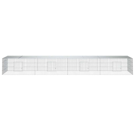 Vidaxl konijnenkooi met 4 panelen 433x109x54 cm gegalvaniseerd ijzer