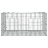 Vidaxl konijnenkooi met 2 panelen 110x79x54 cm gegalvaniseerd ijzer