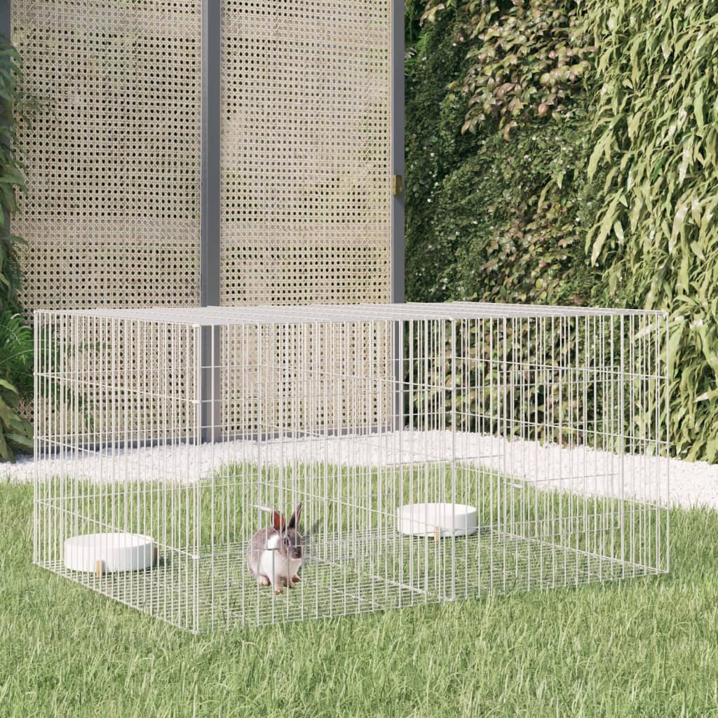 Vidaxl Rabbit Cage z dvema ploščama 110x79x54 cm pocinkano železo