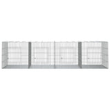 Bidaxl Rabbit Cage med 4 paneler 217x79x54 cm Galvaniserat järn