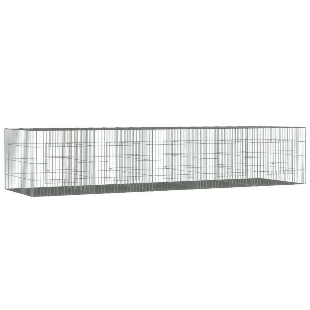 Jaula de conejo Vidaxl con 5 paneles 273x79x54 cm de hierro galvanizado