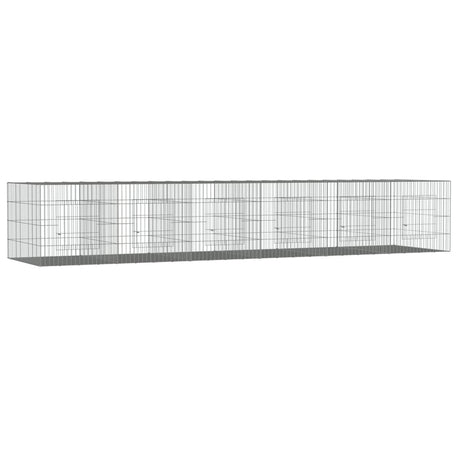Vidaxl konijnenkooi met 6 panelen 327x79x54 cm gegalvaniseerd ijzer