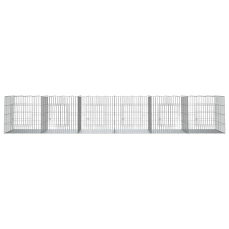 Vidaxl konijnenkooi met 6 panelen 327x79x54 cm gegalvaniseerd ijzer