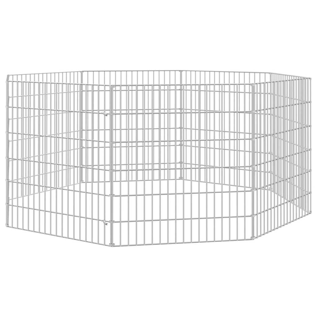 Vidaxl dierenverblijf 8 panelen 54x60 cm gegalvaniseerd ijzer