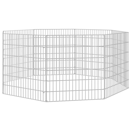 Vidaxl dierenverblijf 8 panelen 54x60 cm gegalvaniseerd ijzer