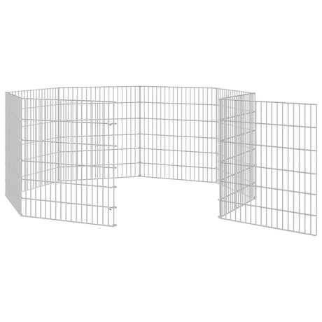 Vidaxl dierenverblijf 8 panelen 54x60 cm gegalvaniseerd ijzer