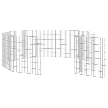 Vidaxl dierenverblijf 10 panelen 54x60 cm gegalvaniseerd ijzer
