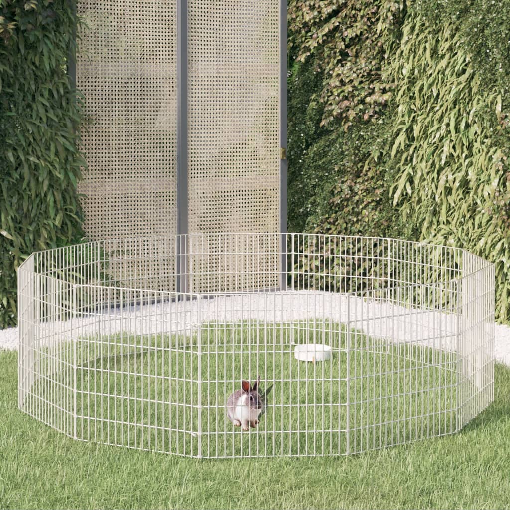 Vidaxl Rabbit Cage z 12 ploščami 54x60 cm pocinkano železo