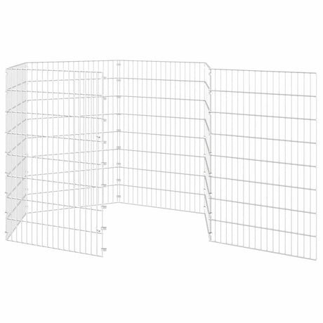 Vidaxl dierenverblijf 6 panelen 54x80 cm gegalvaniseerd ijzer