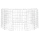 Vidaxl vrije uitloopverblijf voor dieren 12 panelen 54x100 cm gegalvaniseerd ijzer