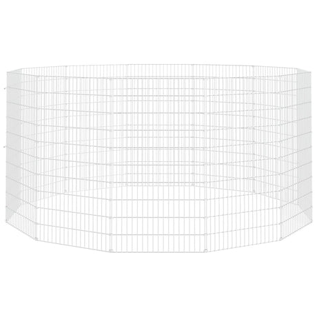 Vidaxl vrije uitloopverblijf voor dieren 12 panelen 54x100 cm gegalvaniseerd ijzer