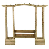 VidaXL Pergola met bank en plantenbakken geïmpregneerd grenenhout
