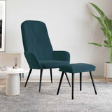 Vidaxl relaxstoel met voetenbank fluweel blauw