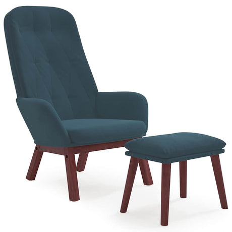 Vidaxl relaxstoel met voetenbank fluweel blauw