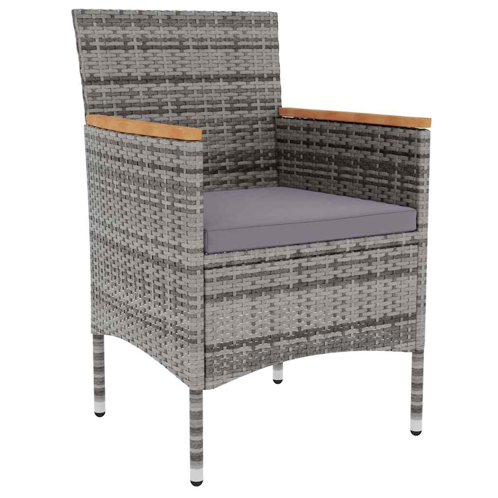 Vidaxl 3-delige tuinset poly rattan grijs