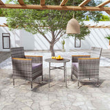 Vidaxl 3-delige tuinset poly rattan grijs