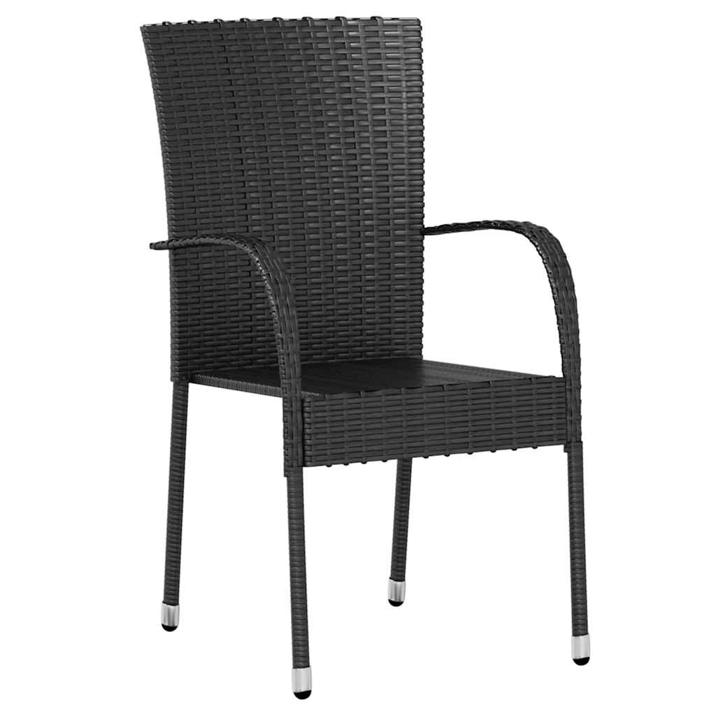 Vidaxl 3-delige tuinset poly rattan zwart