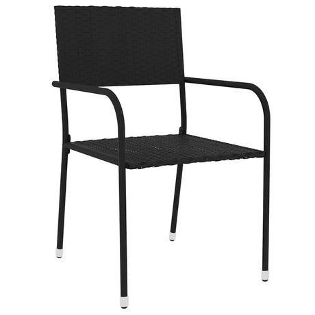 Vidaxl 3-delige tuinset poly rattan zwart