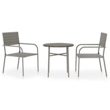 Vidaxl 3-delige tuinset poly rattan grijs