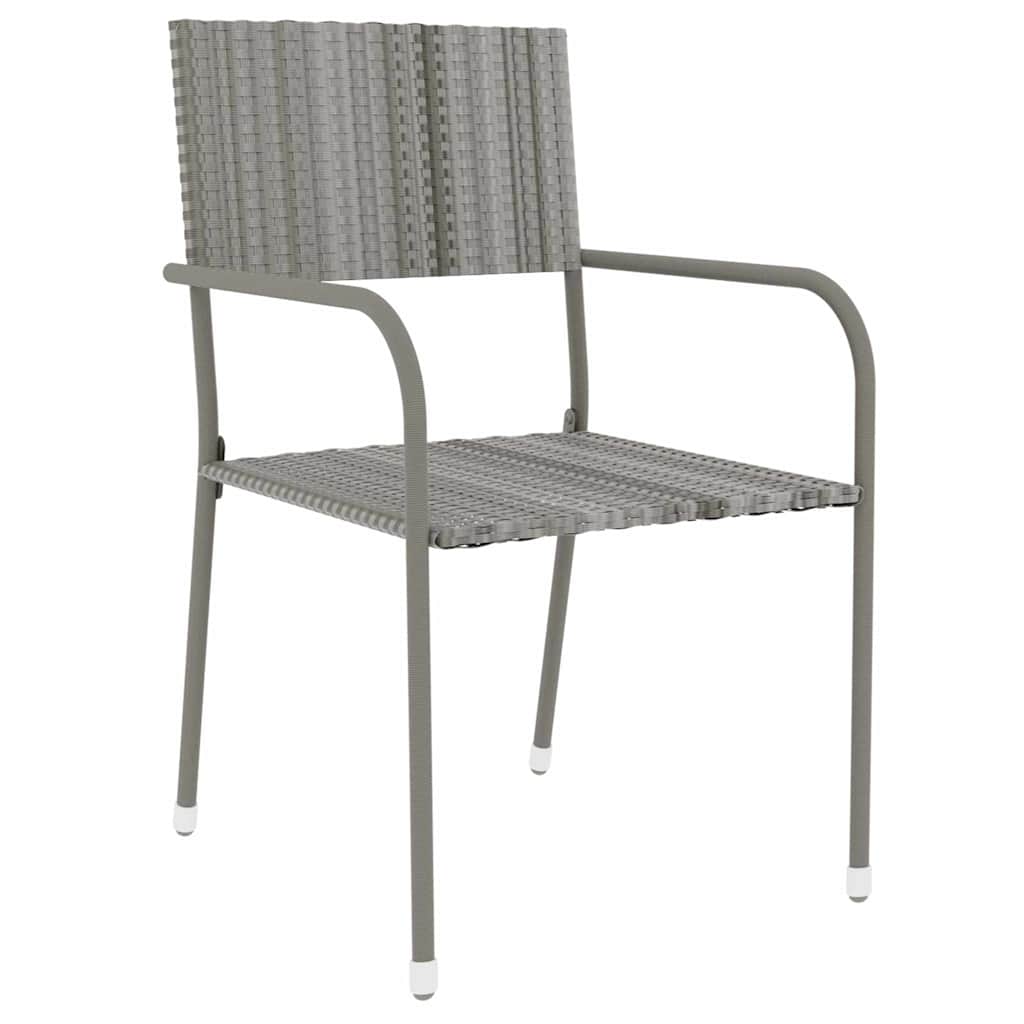 Vidaxl 3-delige tuinset poly rattan grijs