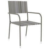 Vidaxl 3-delige tuinset poly rattan grijs