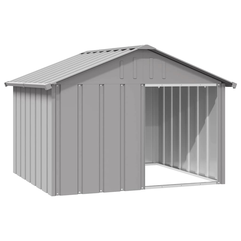 Vidaxl Dog Loft 116.5x103x81.5 cm grigio in acciaio zincato