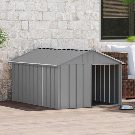 Vidaxl hondenhok 116,5x153x81,5 cm gegalvaniseerd staal grijs